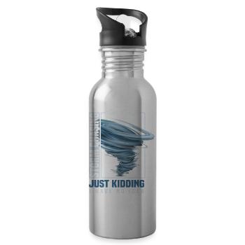 Sturmjäger Geschenkidee | Tornado Meteorologen - Trinkflasche mit integriertem Trinkhalm - Lightsilver - Rechts