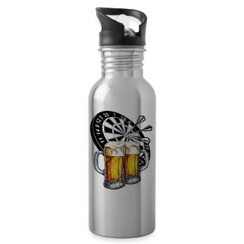 Darts, Beer, Darts, Alcohol, Drinking, Booze, Pub - Water bottle with straw - silver - Right