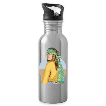 Traveling - Water bottle with straw - silver - Right