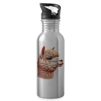 Alpaka - Trinkflasche mit integriertem Trinkhalm - Lightsilver - Rechts