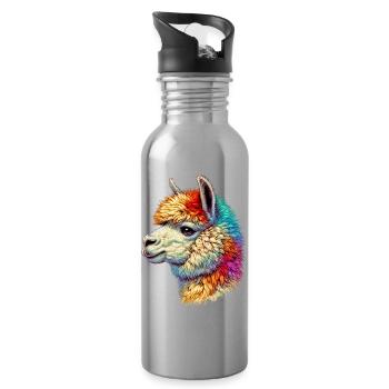 Alpaca - Water bottle with straw - silver - Right