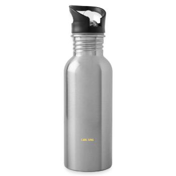 Carl Jung Quote Translated To Gen Z - Shady Side - Water bottle with straw - silver - Right