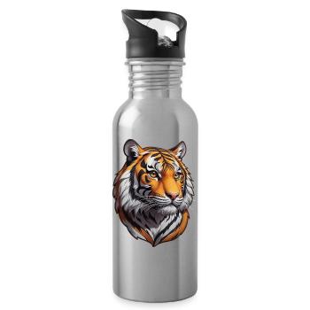 Tiger - Water bottle with straw - silver - Right