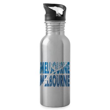 Tennis Shirt Melbourne Turnier Australien Design - Trinkflasche mit integriertem Trinkhalm - Lightsilver - Rechts
