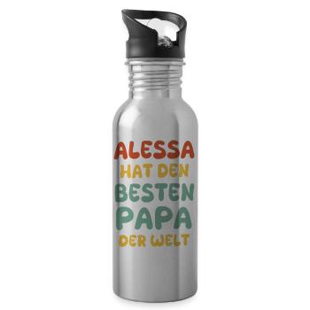 Alessa bébé - Gourde avec paille intégrée - argent clair - Droite