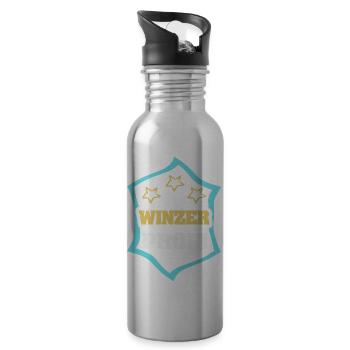 Winzer als Beruf - Trinkflasche mit integriertem Trinkhalm - Lightsilver - Rechts