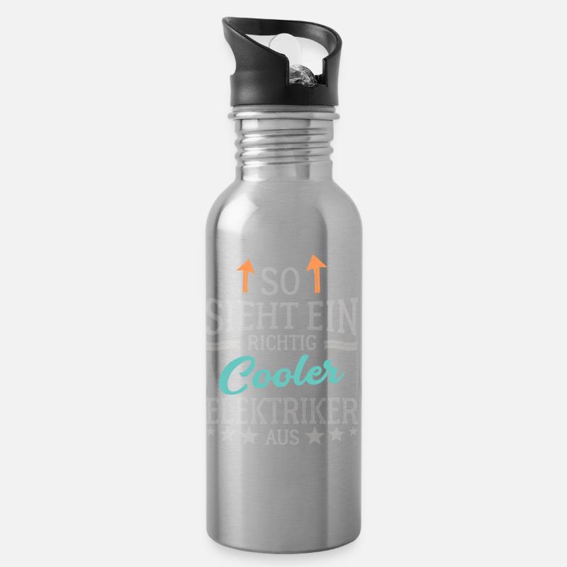 So sieht ein richtig cooler Elektriker aus - Trinkflasche mit integriertem Trinkhalm - Lightsilver