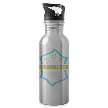 Accountant - Water bottle with straw - silver - Right