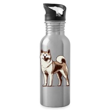 Akita - Gourde avec paille intégrée - argent clair - Droite
