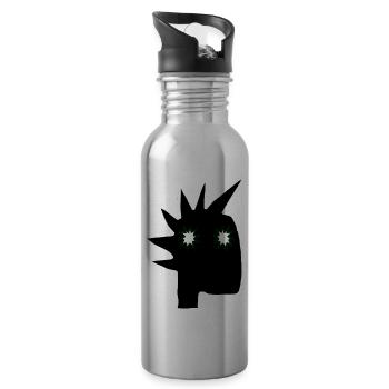 Punk Rock Pogo Anarchy Punks Punk Rocker Punk - Water bottle with straw - silver - Right