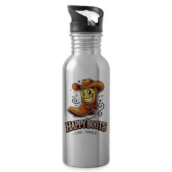 HappyBoots - Trinkflasche mit integriertem Trinkhalm - Lightsilver - Rechts