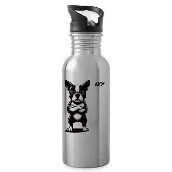 No Boston Terrier Boston Boston terrier besitzer - Trinkflasche mit integriertem Trinkhalm - Lightsilver - Rechts