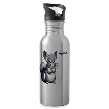 Nein Chinchilla Chinchillas Chinchillabesitzer - Trinkflasche mit integriertem Trinkhalm - Lightsilver - Rechts