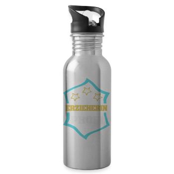 Occupation: Kindergarten teacher - Water bottle with straw - silver - Right