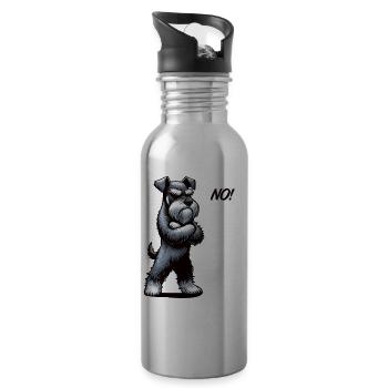 Pas de Schnauzer Schnauzer géant Propriétaire de Schnauzer - Gourde avec paille intégrée - argent clair - Droite