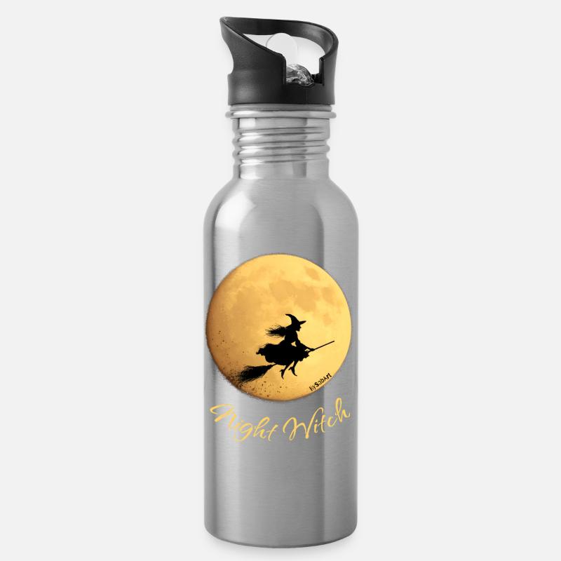 Night Witch Magic and Mystery - Water bottle with straw - silver