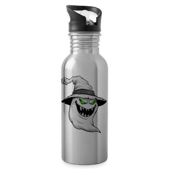 ghost, spectre, Halloween appearance - Water bottle with straw - silver - Right