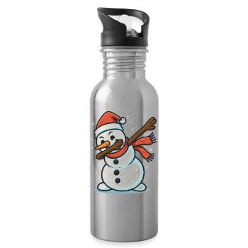 Tamponnement du bonhomme de neige - Gourde avec paille intégrée - argent clair - Droite
