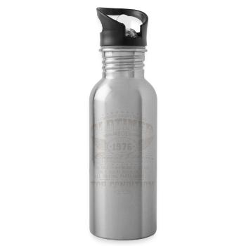 Oldtimer 1976 Jahrgang 50. Geburtstag Geschenk - Trinkflasche mit integriertem Trinkhalm - Lightsilver - Rechts