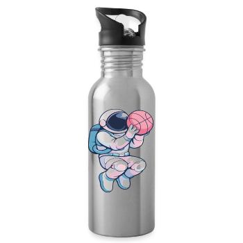 Astro Hoops: Lunar Dunk - Water bottle with straw - silver - Right