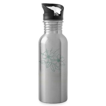 Bin im Garten keine Termine Gärtner Design - Trinkflasche mit integriertem Trinkhalm - Lightsilver - Rechts