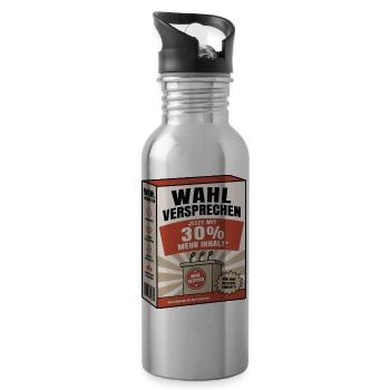 Wahlversprechen – Jetzt mit 30% mehr Inhalt - Trinkflasche mit integriertem Trinkhalm - Lightsilver - Rechts