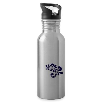 Zieh dir Schlabbe an Mir müsse los - Hessisch - Trinkflasche mit integriertem Trinkhalm - Lightsilver - Rechts
