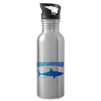 Great Barrier Reef - Trinkflasche mit integriertem Trinkhalm - Lightsilver - Rechts