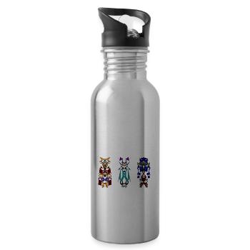 3-Kachinas - Gourde avec paille intégrée - argent clair - Droite
