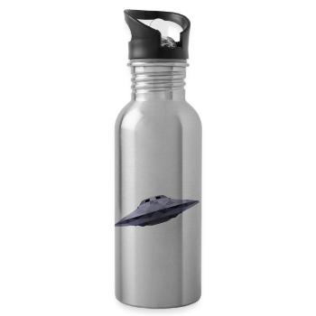 UFO - Trinkflasche mit integriertem Trinkhalm - Lightsilver - Rechts