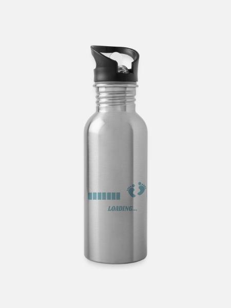 Baby wird heruntergeladen Geburtsgeschenk - Trinkflasche mit integriertem Trinkhalm -