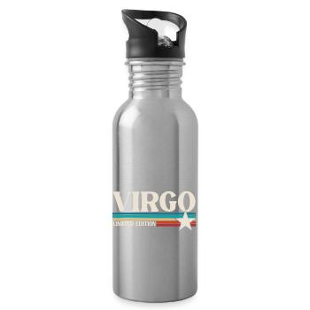 Sternzeichen Jungfrau - Trinkflasche mit integriertem Trinkhalm - Lightsilver - Rechts
