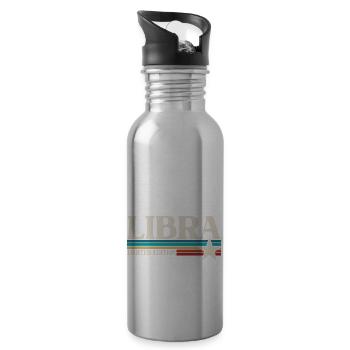 Zodiac sign Libra - Water bottle with straw - silver - Right