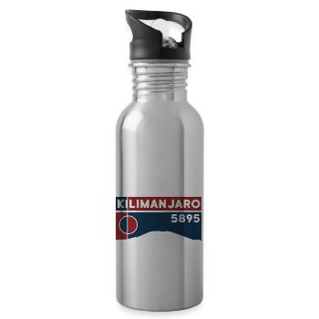 Kilimanjaro Kilimandscharo Kenia Tansania Trekking - Trinkflasche mit integriertem Trinkhalm - Lightsilver - Rechts