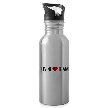 Tuning Team Herz - Trinkflasche mit integriertem Trinkhalm - Lightsilver - Rechts
