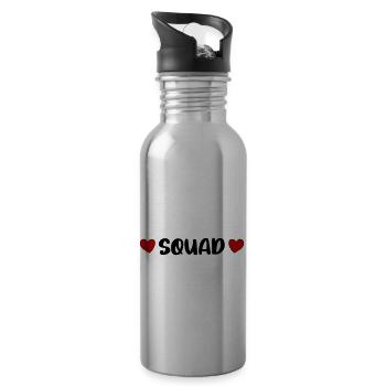 Squad Herz - Trinkflasche mit integriertem Trinkhalm - Lightsilver - Rechts