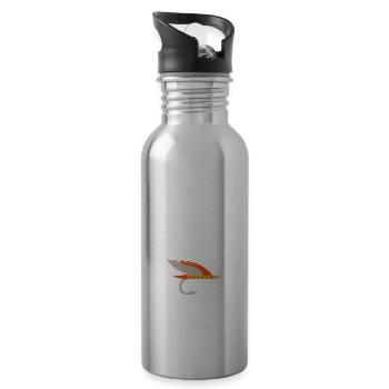 Fly fishing fly fly fishing symbol nymph - Water bottle with straw - silver - Right