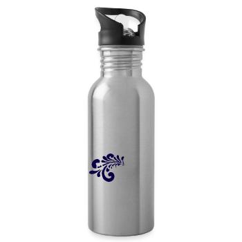 Ei Gude, wie? - Hessisch Mundart Artworks - Trinkflasche mit integriertem Trinkhalm - Lightsilver - Rechts