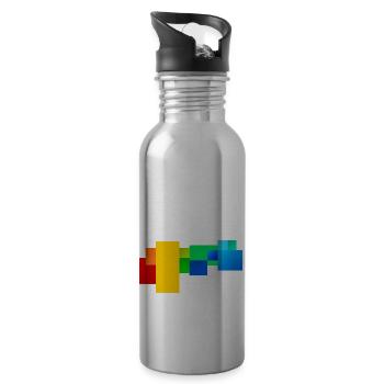 Colorful geometry - Water bottle with straw - silver - Right