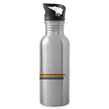 LGBT Say Gay - Water bottle with straw - silver - Right