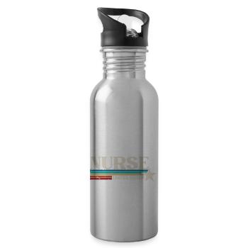 Krankenschwester Nurse Life - Water bottle with straw - silver - Right