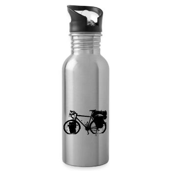 Vélo vélo vélo vélo noir - Gourde avec paille intégrée - argent clair - Droite