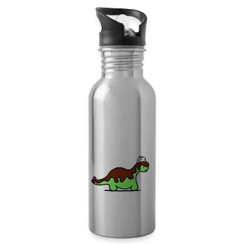 Dino - Water bottle with straw - silver - Right