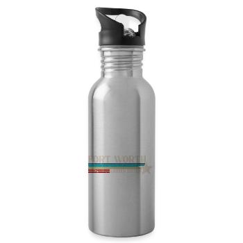 Fort Worth - Water bottle with straw - silver - Right