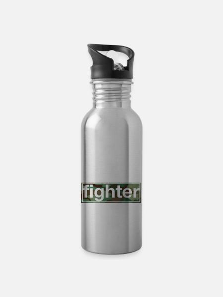Kämpfer - Trinkflasche mit integriertem Trinkhalm -