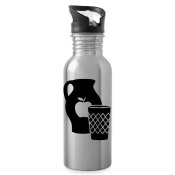 Bembel und Geripptes - Trinkflasche mit integriertem Trinkhalm - Lightsilver - Rechts