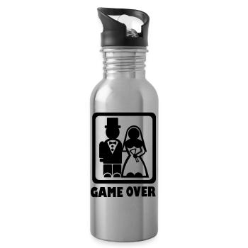 Game over - Trinkflasche mit integriertem Trinkhalm - Lightsilver - Rechts