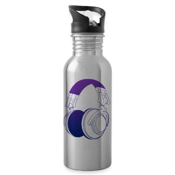 DJ Headphones - Water bottle with straw - silver - Right
