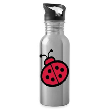 ladybug - Water bottle with straw - silver - Right