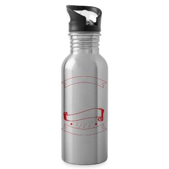 Biker Opa Motorrad fahren - Trinkflasche mit integriertem Trinkhalm - Lightsilver - Rechts